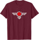 Winged Sun Disc Egypt Sun Ra Horus Eye Globe Wings Mythology T-Shirt - T-Shirt | Maroon