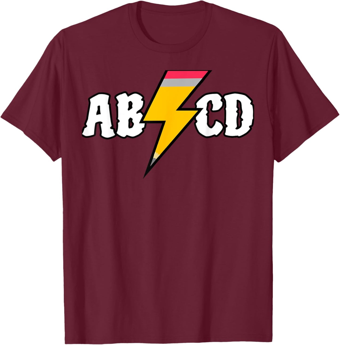 Back To School Pencil Alphabet Letters Student & Teacher Men Women Girls Kids T-Shirt - T-Shirt | Maroon
