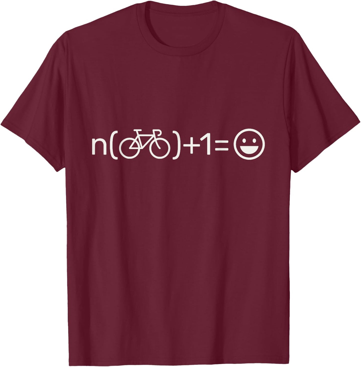 Happiness is n+1 Bike Away T-Shirt - T-Shirt | Maroon