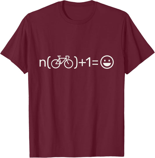 Happiness is n+1 Bike Away T-Shirt - T-Shirt | Maroon
