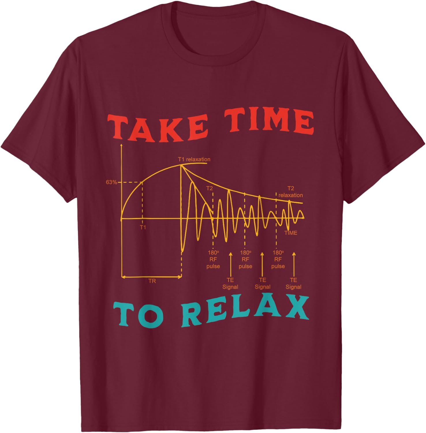 Take Time To Relax MRI Tech Parameters Vintage Design T-Shirt - T-Shirt | Maroon