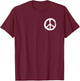 Hippie Hippie symbol print on pocket Gift T-Shirt - T-Shirt | Maroon