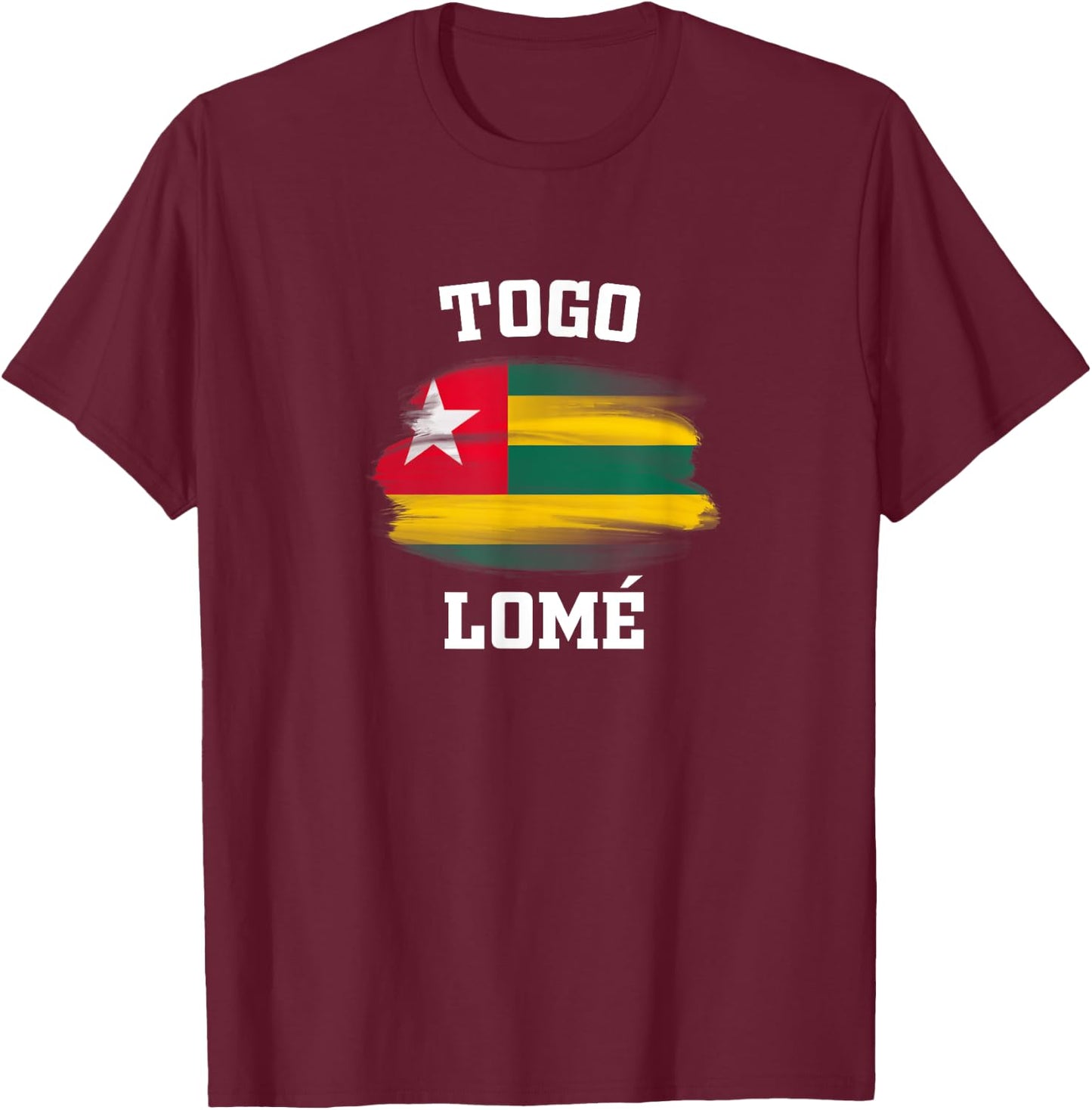 Togo Flag Lome Africa Souvenirs Aftrican Gifts Athletes T-Shirt - T-Shirt | Maroon