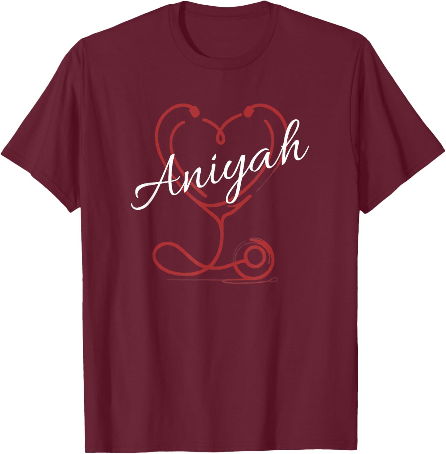 ANIYAH Nurse Gift Cute Doctor Designer Personalized Nurse T-Shirt - T-Shirt | Maroon