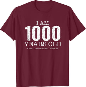 Binary Code Math Kids 8th Birthday Gift Science Quote T-Shirt - T-Shirt | Maroon