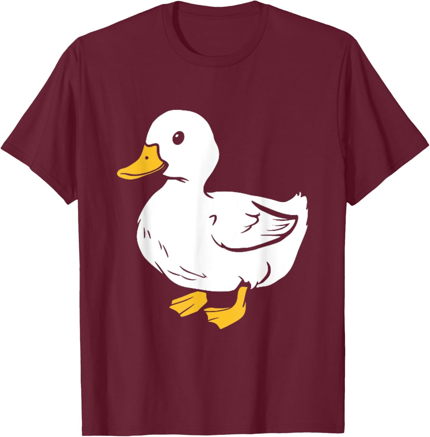 American White Pekin Duck Cute cartoon Duck Funny Duckling T-Shirt - T-Shirt | Maroon