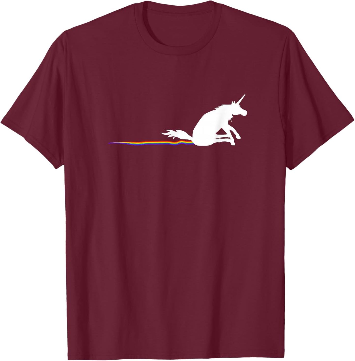 Unicorn rainbow butt scrape T-Shirt - T-Shirt | Maroon