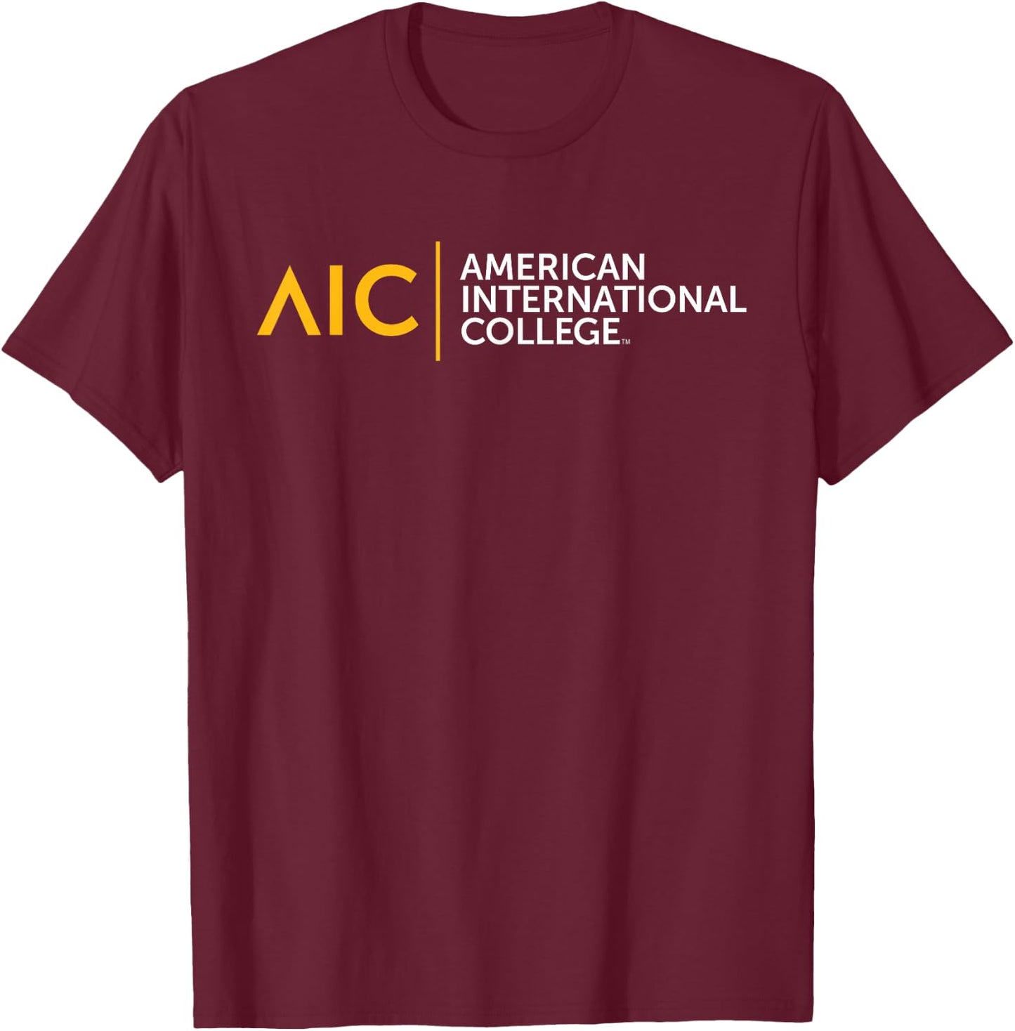 American International College AIC Institutional Logo T-Shirt - T-Shirt | Maroon