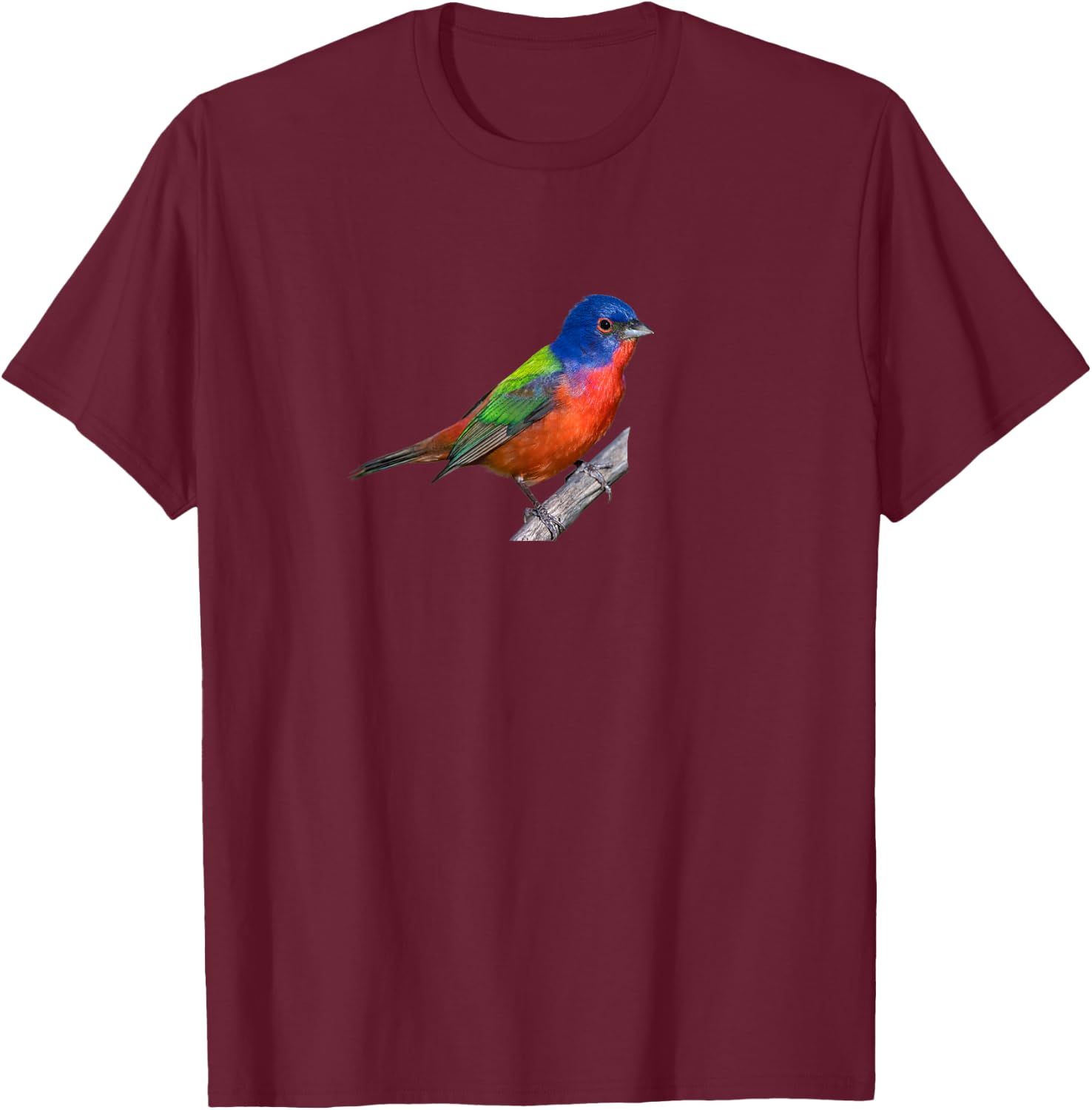 Painted Bunting Shirt Bird Watcher Cardinal Canary Finch T-Shirt - T-Shirt | Maroon