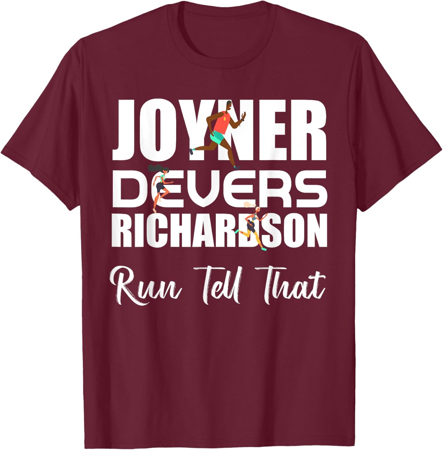 Sha'Carri, Run Tell That, Track and Field Running T-Shirt - T-Shirt | Maroon