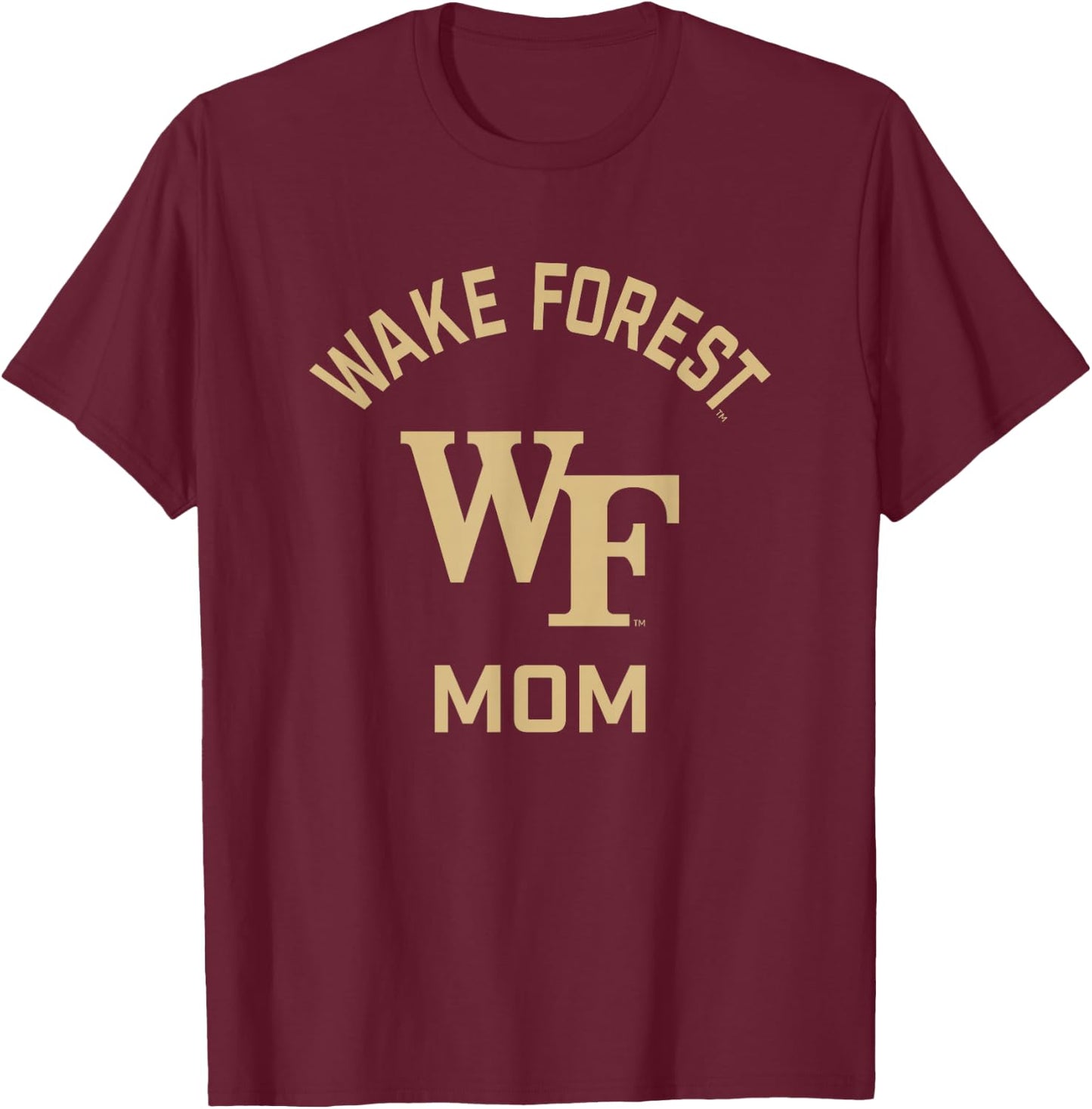 Wake Forest Demon Deacons Arched Mom T-Shirt - T-Shirt | Maroon