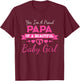 New Baby Announcement Proud Girl Grandpa Proud Papa T-Shirt - T-Shirt | Maroon