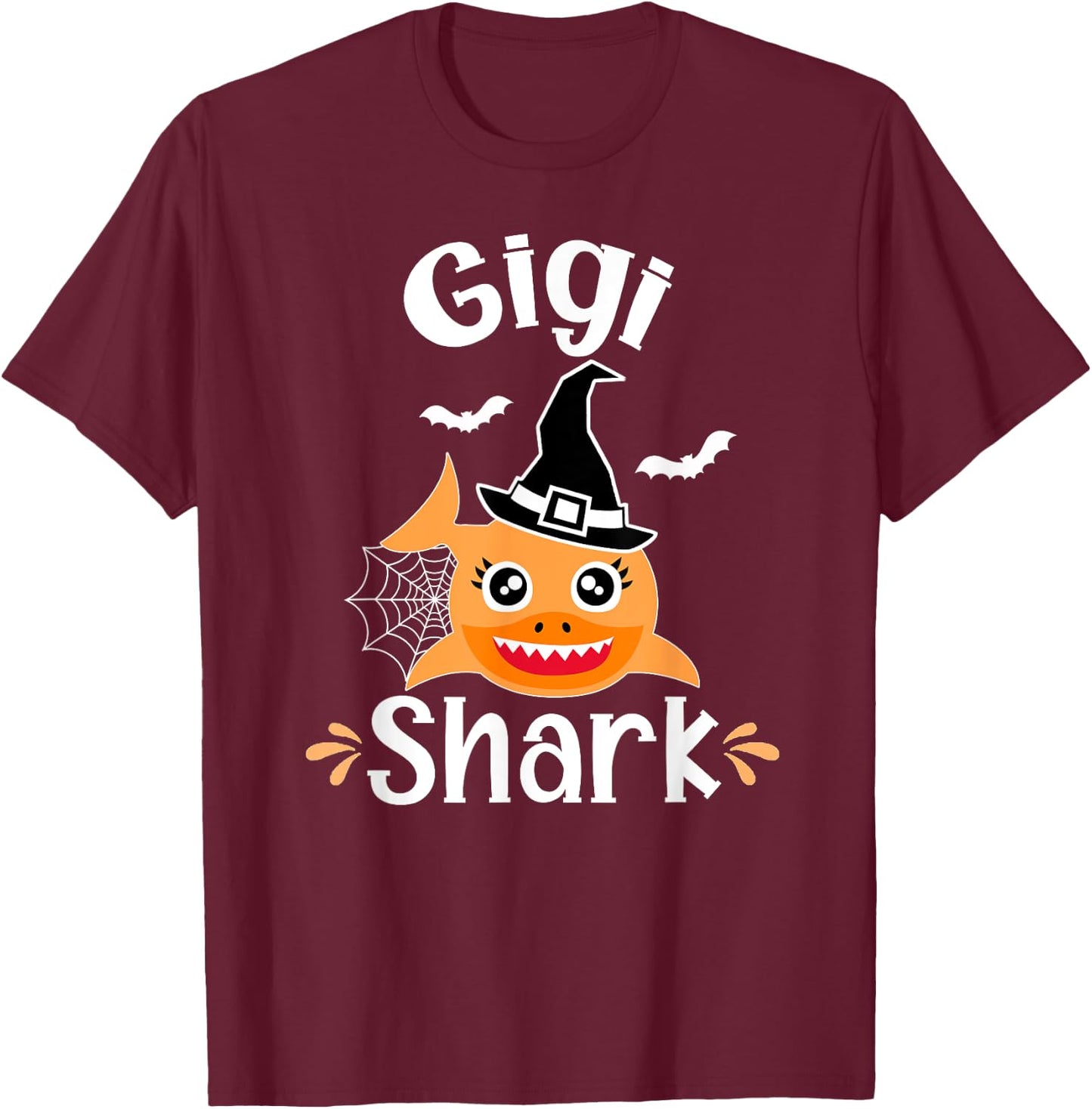 Gigi Shark Funny Halloween Gigi Grandma T-Shirt - T-Shirt | Maroon