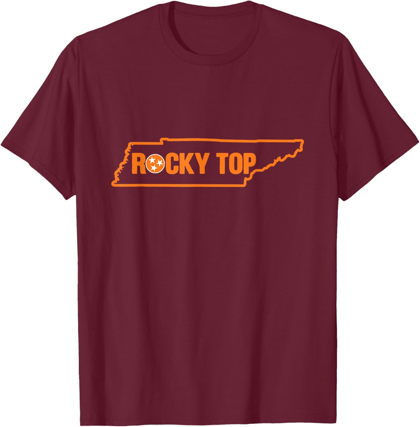 Rocky Top Tennessee State Map TN Pride T-Shirt - T-Shirt | Maroon