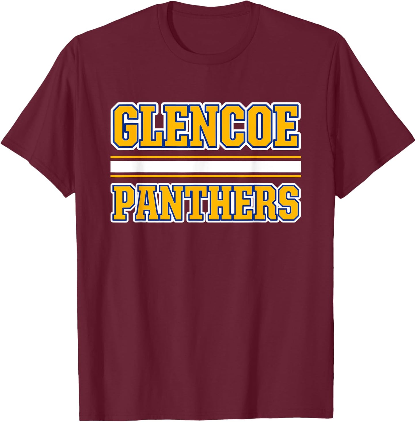 Glencoe Panthers Horizontal Stripes T-Shirt - T-Shirt | Maroon