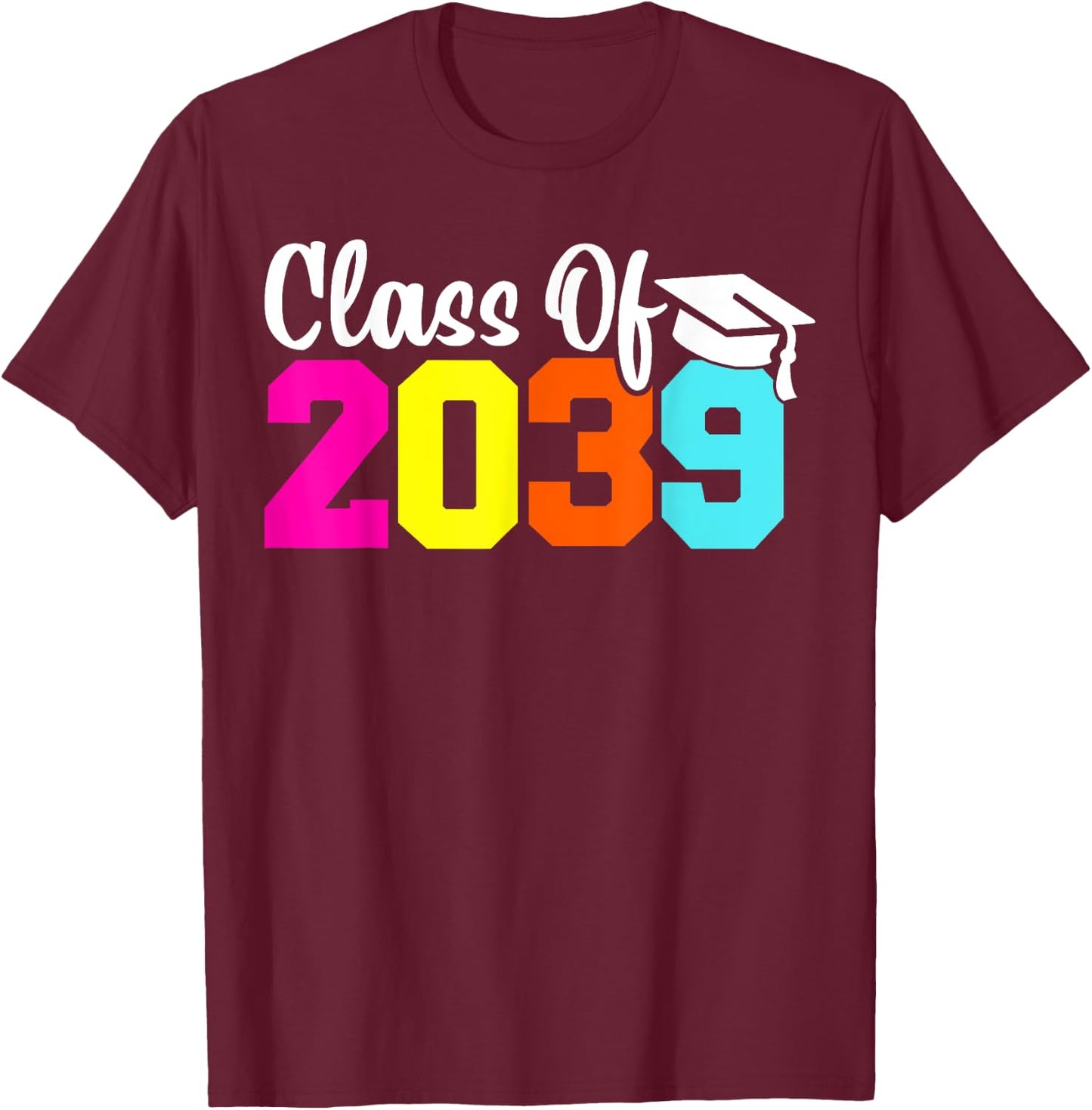 Class Of 2039 Pre-K Graduate Preschool Boys Girls Graduation T-Shirt - T-Shirt | Maroon