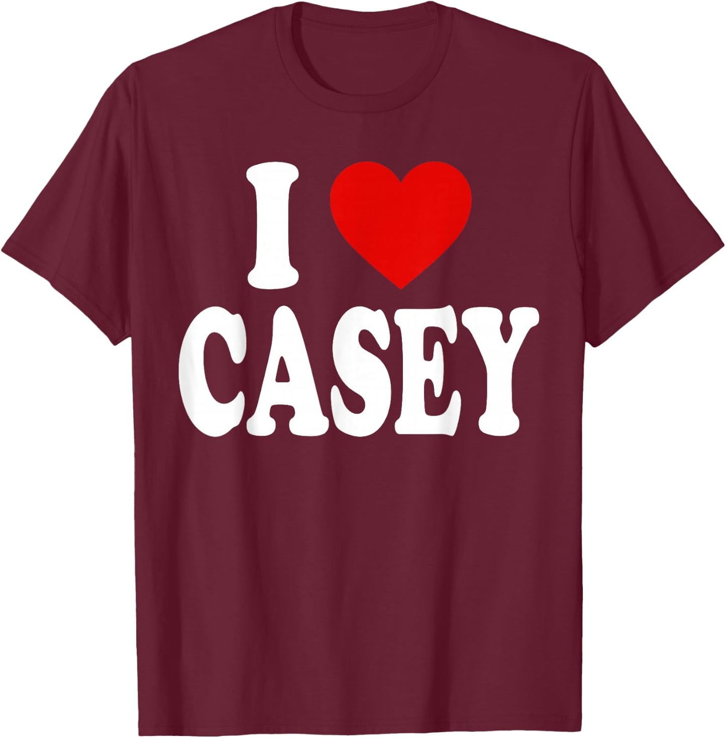I Heart Love Casey T-Shirt - T-Shirt | Maroon