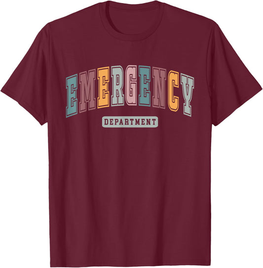 Vintage Emergency Department Room ER Nursing Graduation T-Shirt - T-Shirt | Maroon