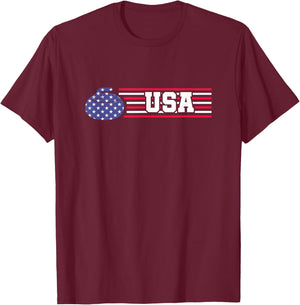 Curling Stone USA Team Players American Flag T-Shirt - T-Shirt | Maroon