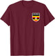 Ugandan Flag Shield Classic Pocket Badge Style T-Shirt - T-Shirt | Maroon