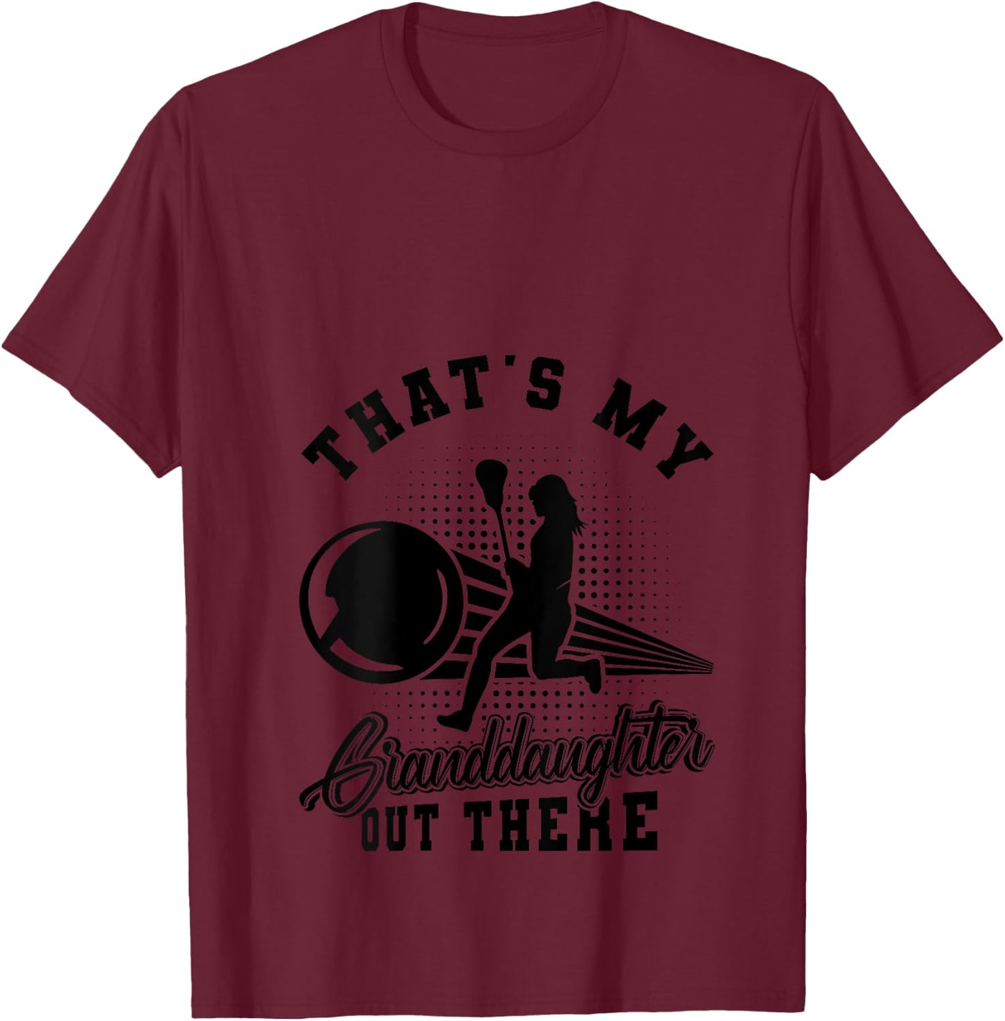 Lacrosse That's My Granddaughter Out There Grandpa Grandma V-Neck T-Shirt - T-Shirt | Maroon