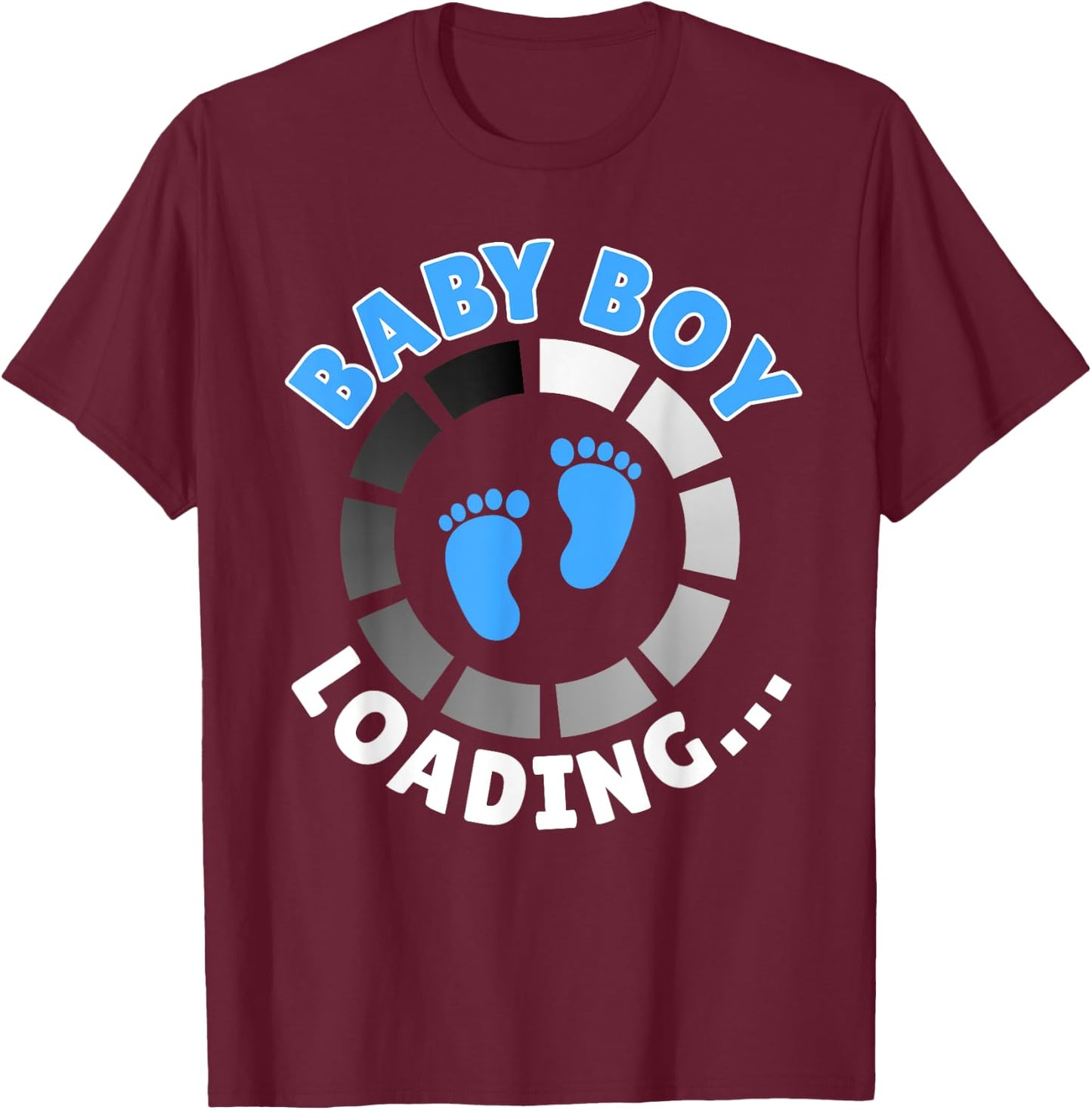 Expectant Mother BABY BOY LOADING Funny Future Mother T-Shirt - T-Shirt | Maroon