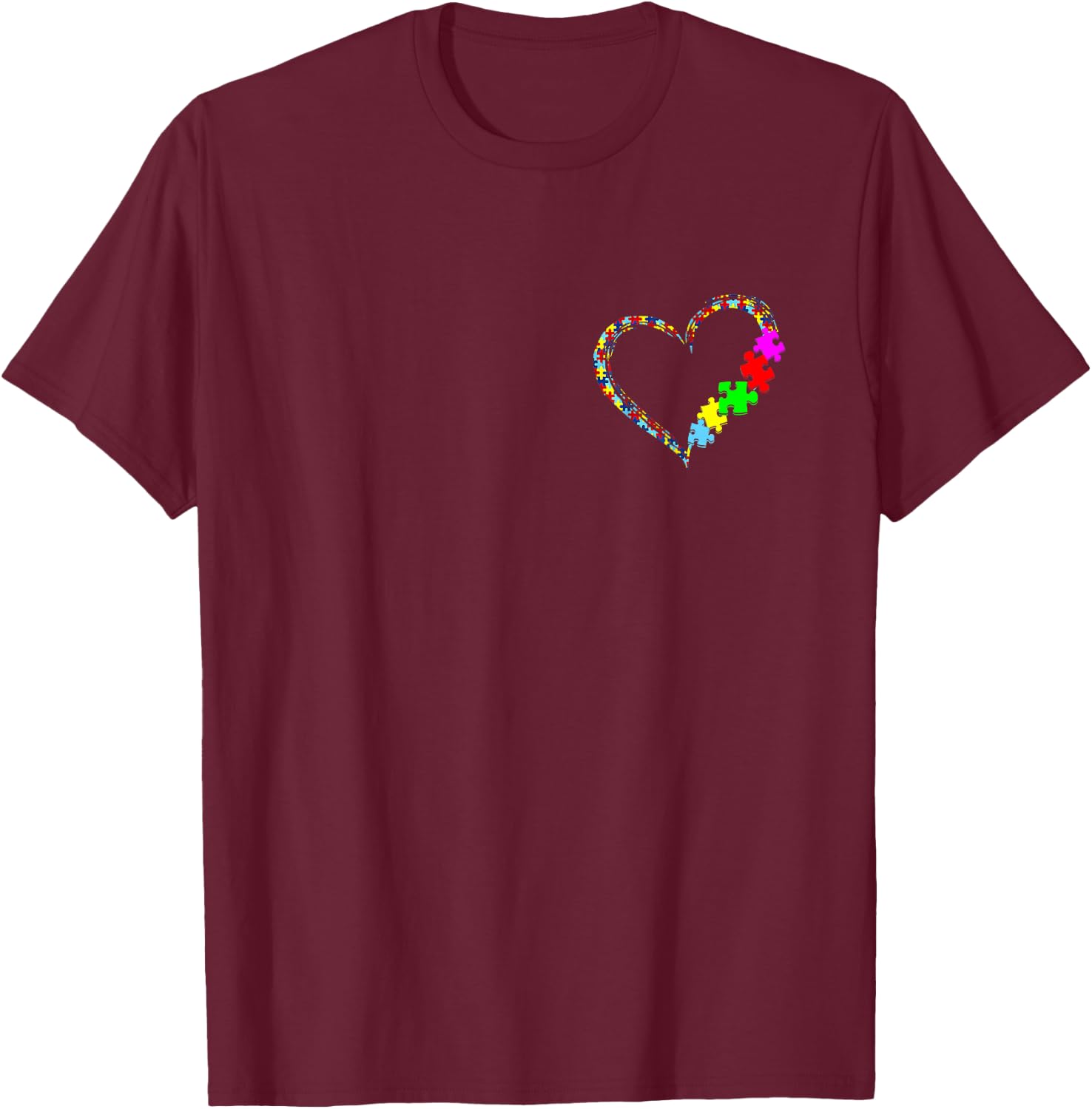 Autism Awareness Accept Understand Love Support Blue Autism T-Shirt - T-Shirt | Maroon