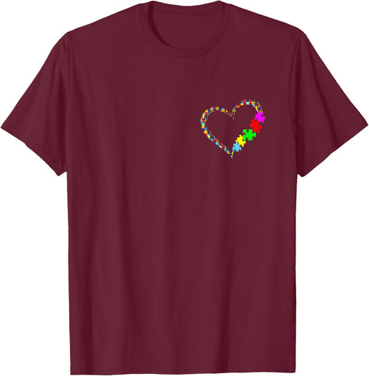 Autism Awareness Accept Understand Love Support Blue Autism T-Shirt - T-Shirt | Maroon