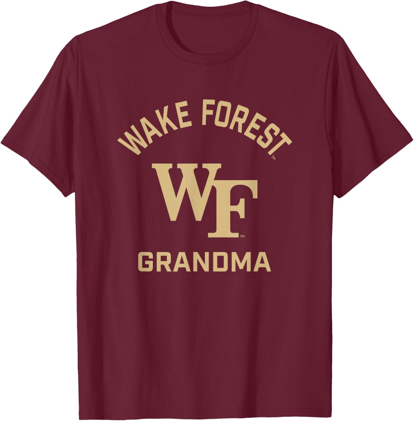 Wake Forest Demon Deacons Arched Grandma T-Shirt - T-Shirt | Maroon