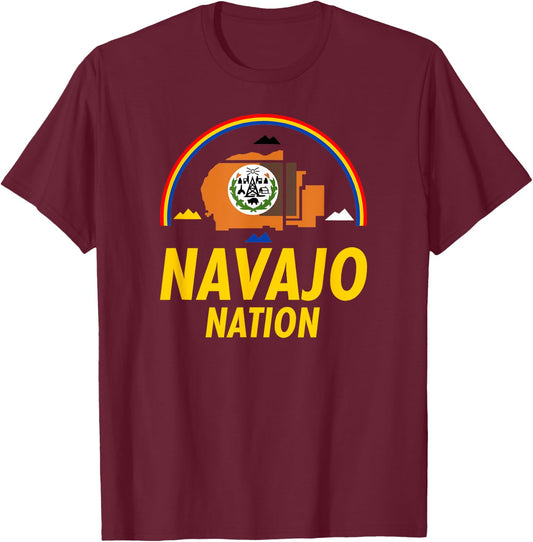 Navajo-Nation Flag: Native American Kids T-Shirt - T-Shirt | Maroon