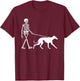 Skeleton Walking a Dog Greyhound Halloween Outfit T-Shirt - T-Shirt | Maroon