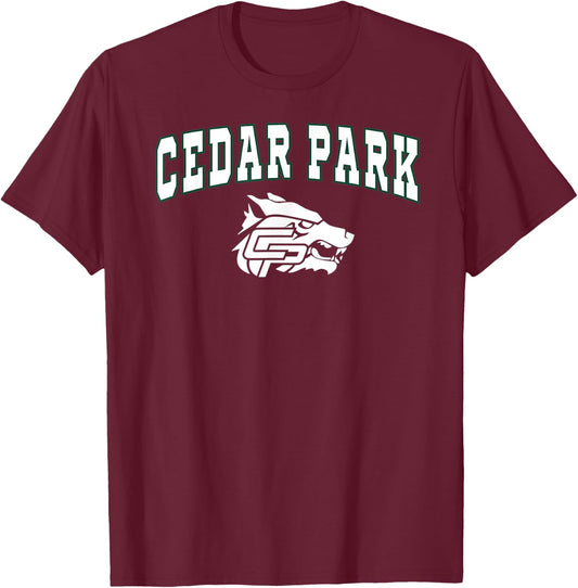 Cedar Park High School Timberwolves C2 T-Shirt - T-Shirt | Maroon