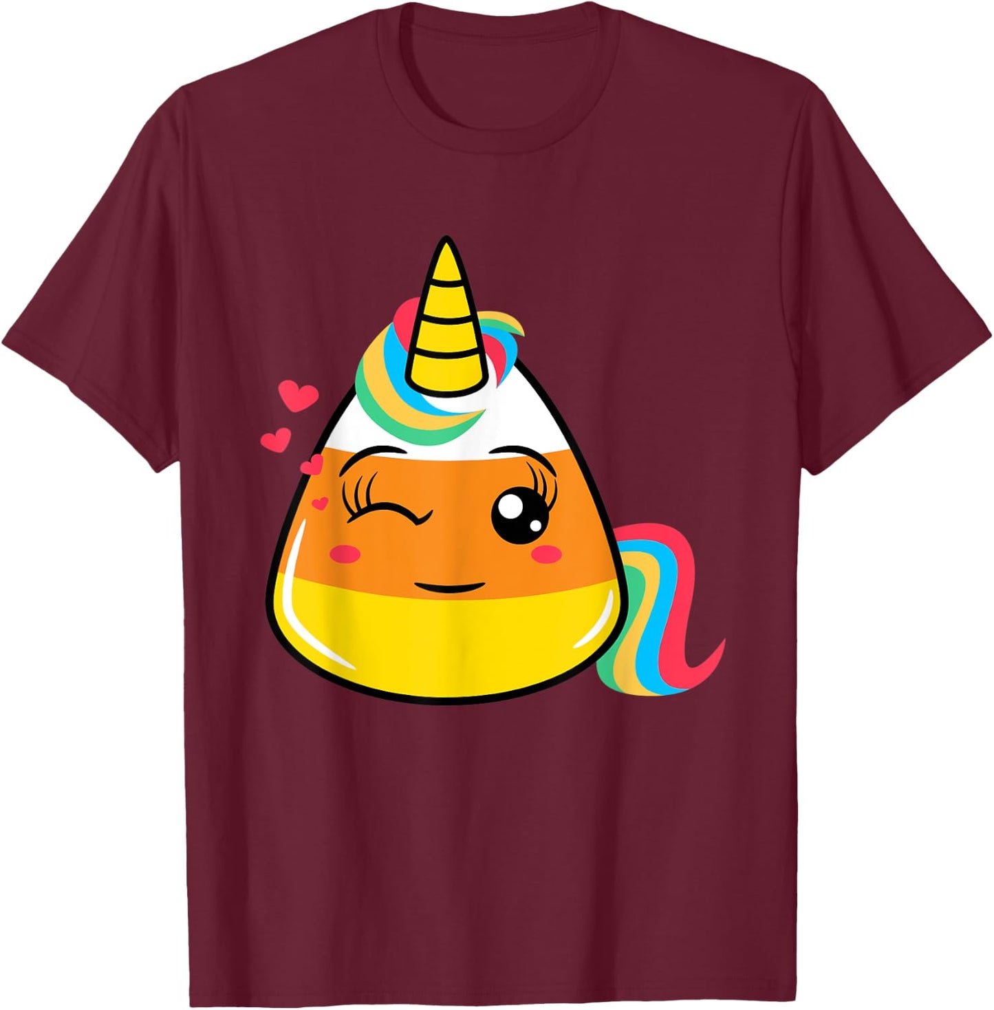 Halloween Candy Corn Unicorn Funny Men Women Kids Gifts T-Shirt - T-Shirt | Maroon