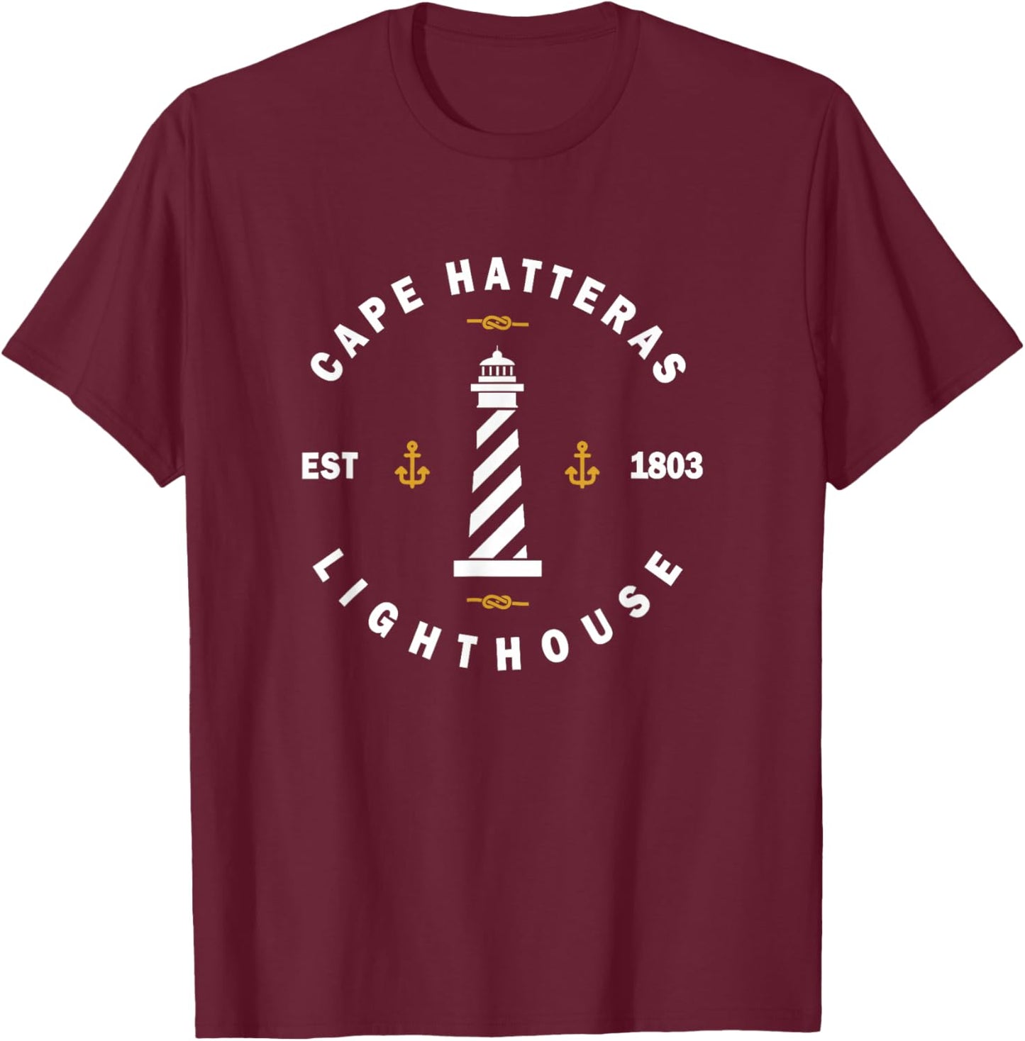 Cape Hatteras Lighthouse T Shirt Outer Banks NC OBX T-Shirt - T-Shirt | Maroon