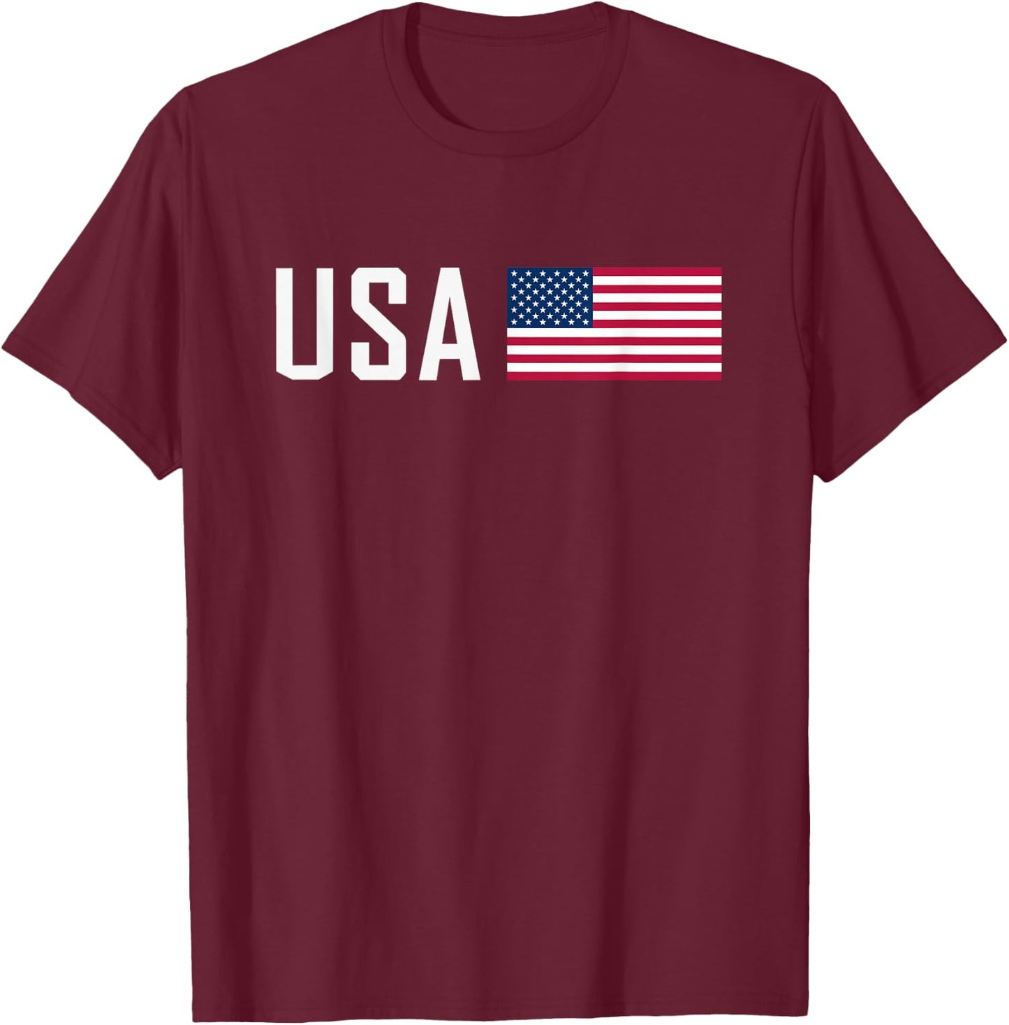 American Flag Cool Patriotic Men Women 4th of July USA Flag T-Shirt - T-Shirt | Maroon