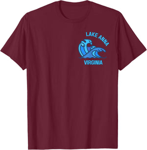 Graphic Lake Anna Virginia Pocket Wave Souvenir T-Shirt - T-Shirt | Maroon
