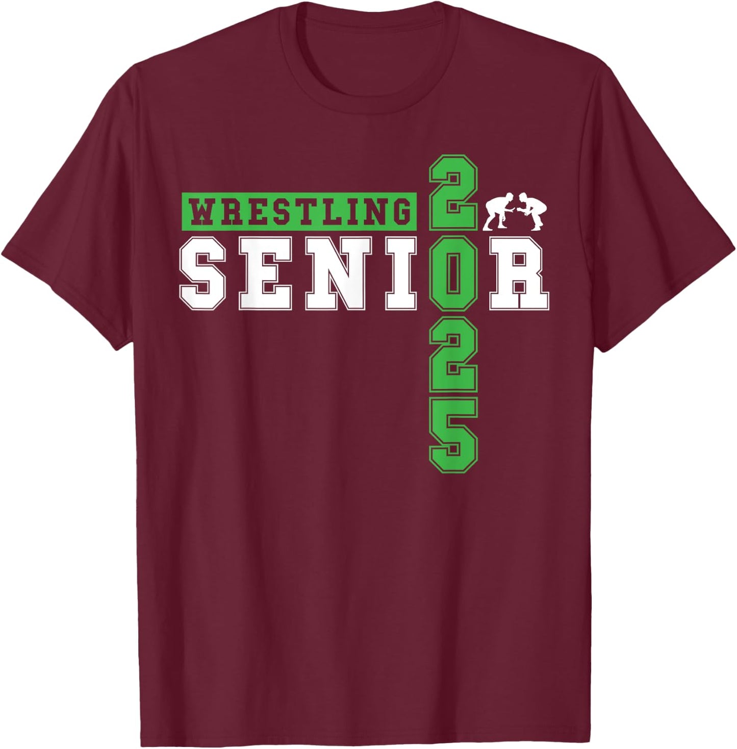 Wrestling Senior Night Wrestling Senior 2025 Graduation 33 T-Shirt - T-Shirt | Maroon