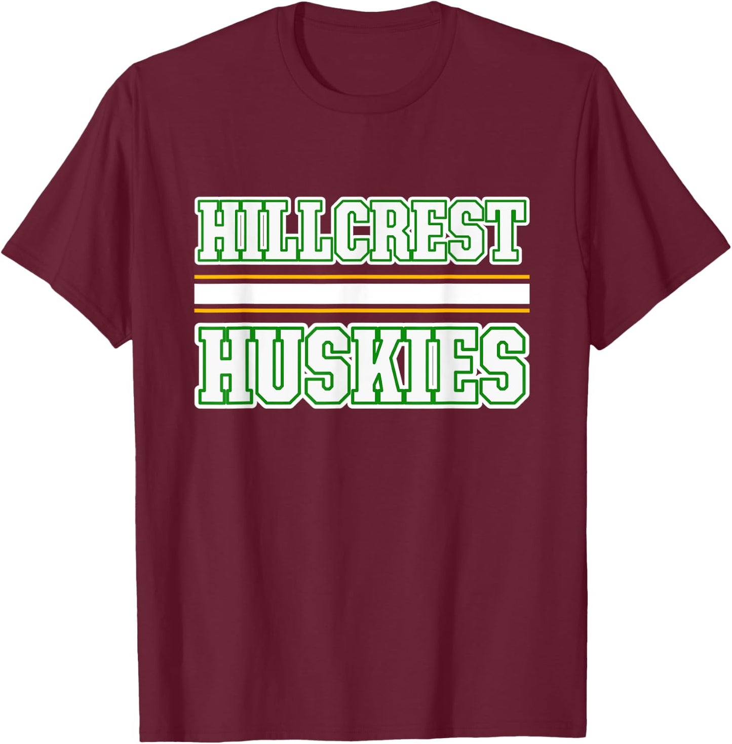 Hillcrest Huskies Horizontal Stripes T-Shirt - T-Shirt | Maroon