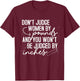 Retro Don't Judge Women By Pounds And You Won't Be Judged T-Shirt - T-Shirt | Maroon