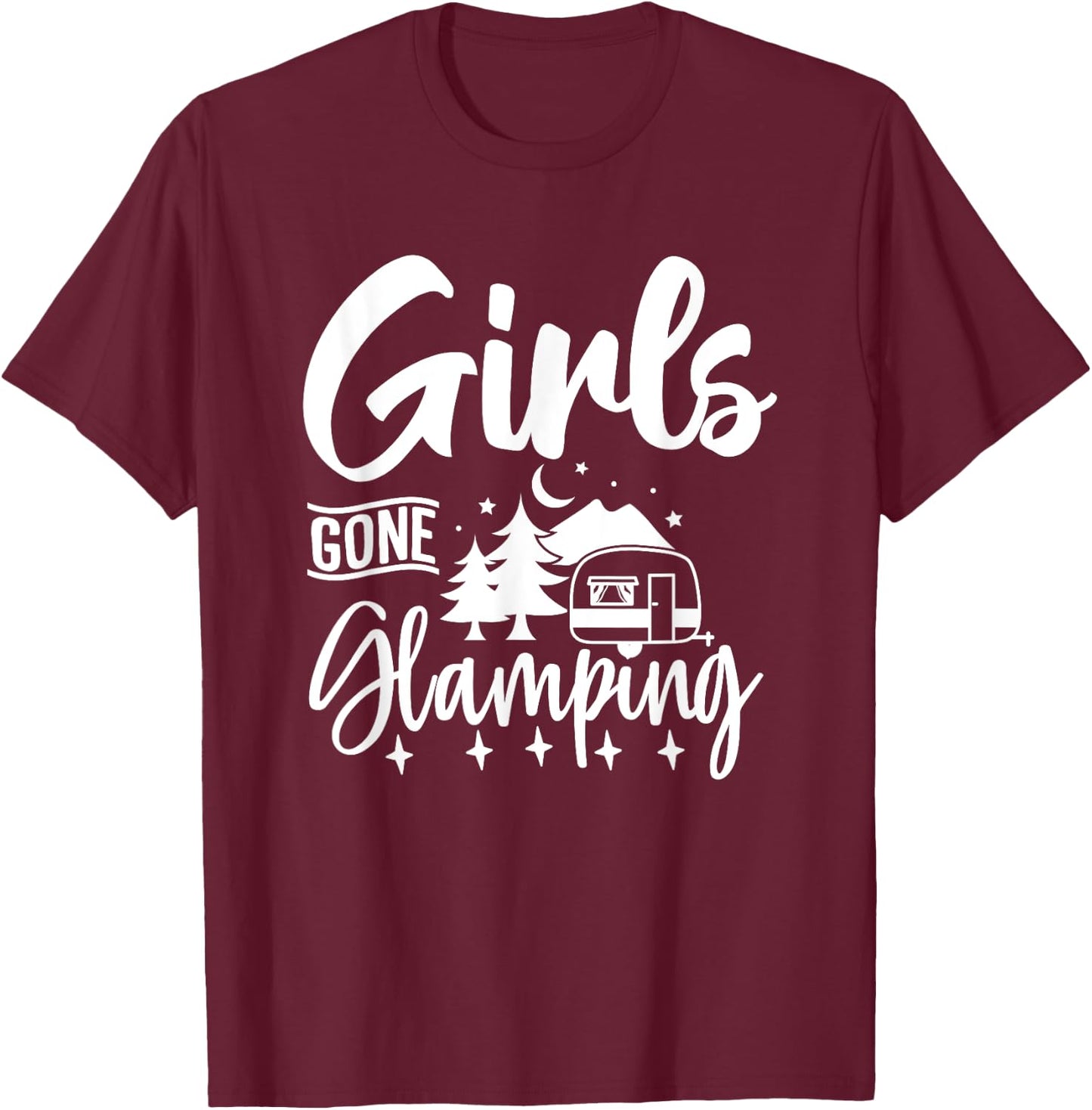 Girls Gone Glamping Nature Adventure Summer Glampers 2024 T-Shirt - T-Shirt | Maroon