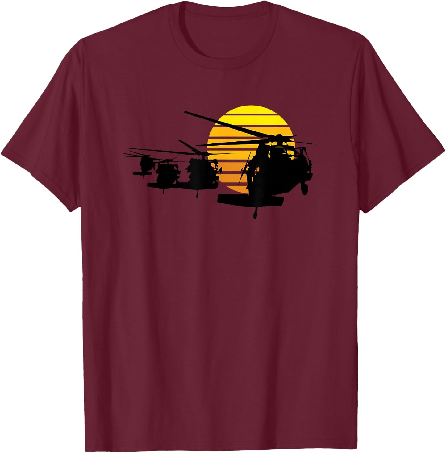 Mission Complete Blackhawk helicopter USA UH60 military T-Shirt - T-Shirt | Maroon