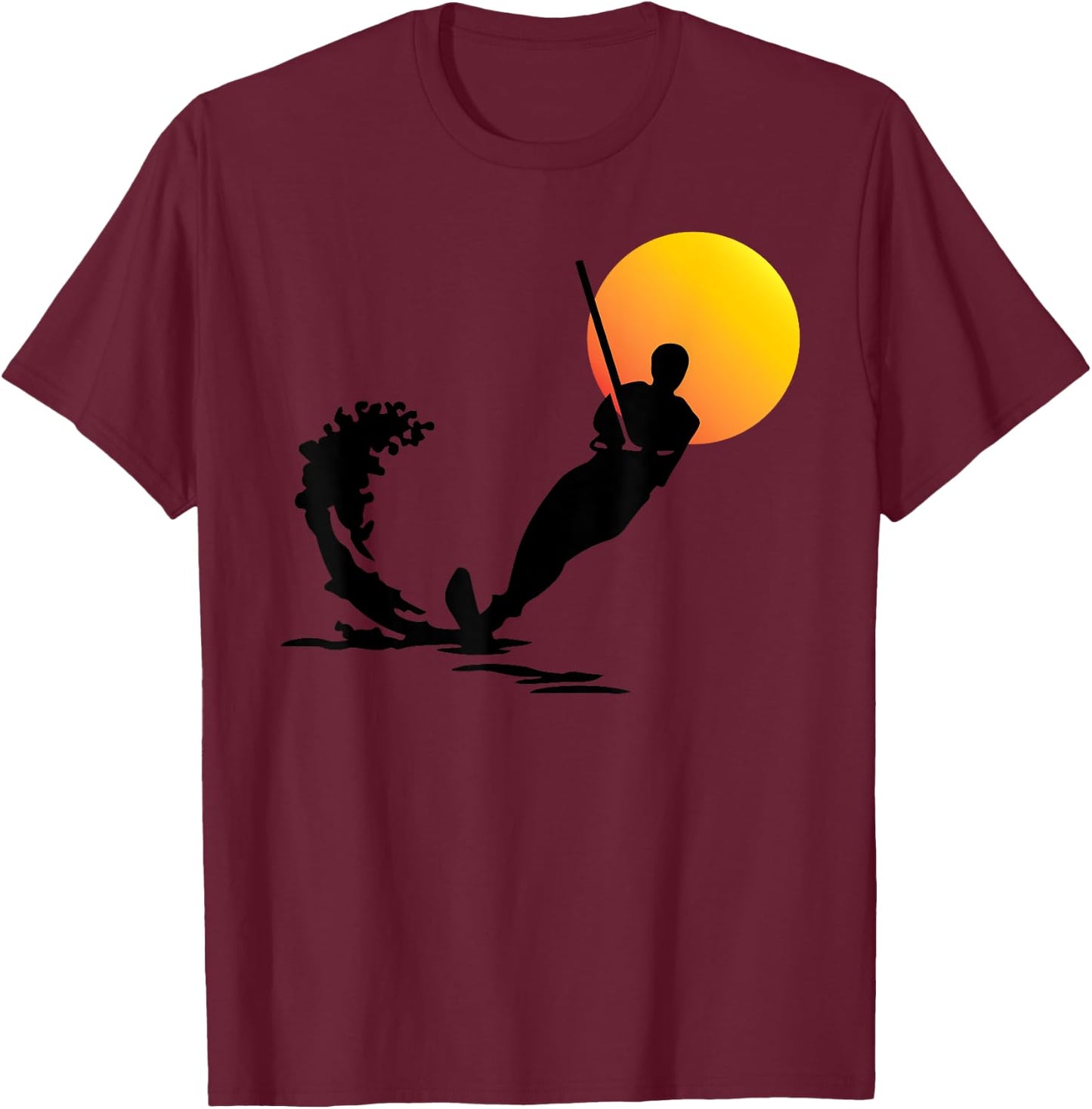 Water Skiing Shirt | Cool Surface Water Sport Lovers Gift T-Shirt - T-Shirt | Maroon