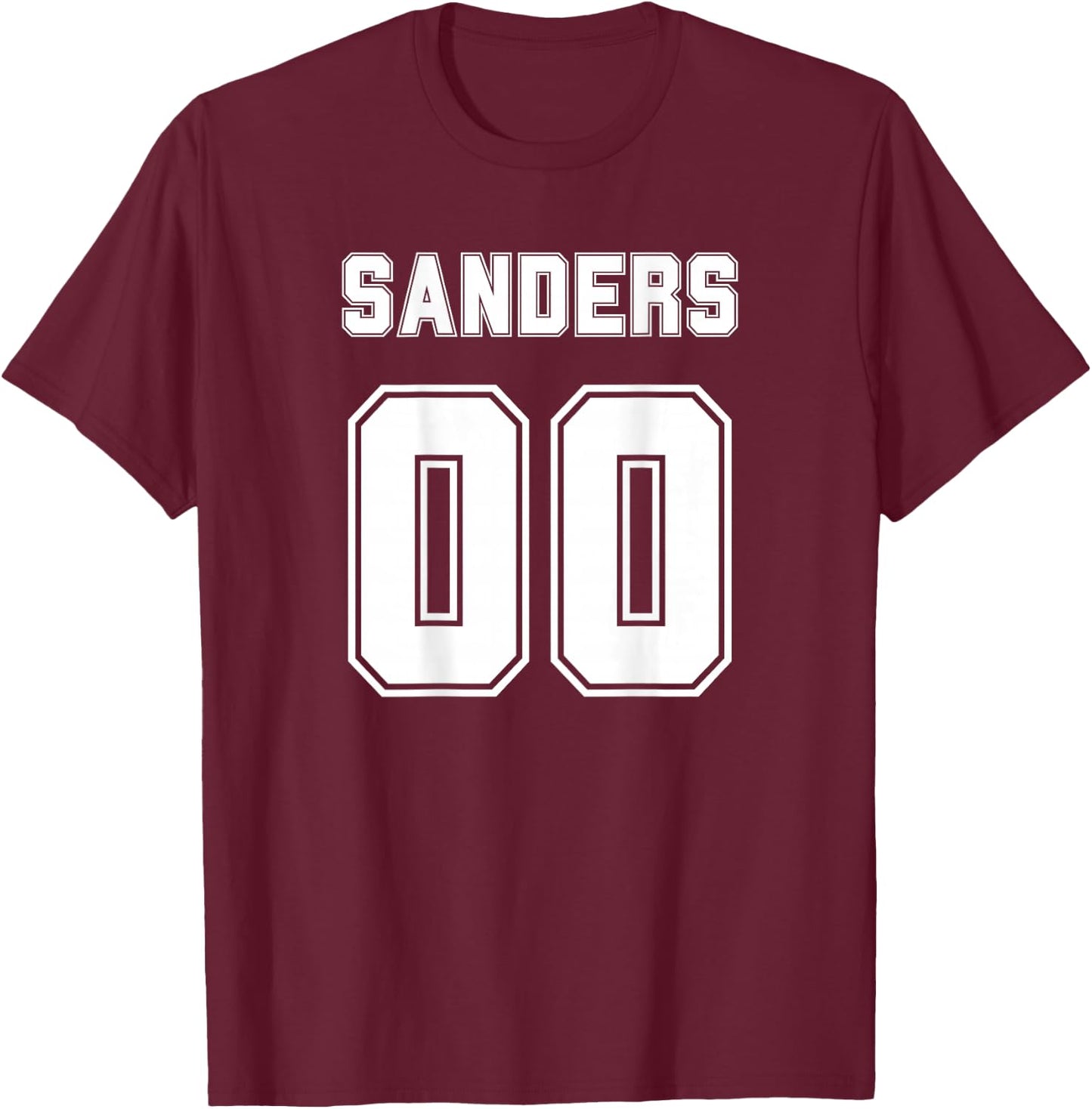 Sanders Name Back Sports Number Family Team T-Shirt - T-Shirt | Maroon