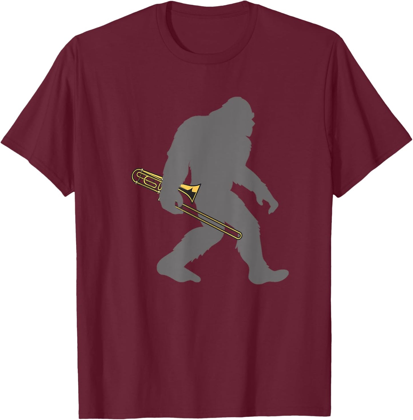 Funny Trombonist Bigfoot musician with Trombone T-Shirt - T-Shirt | Maroon