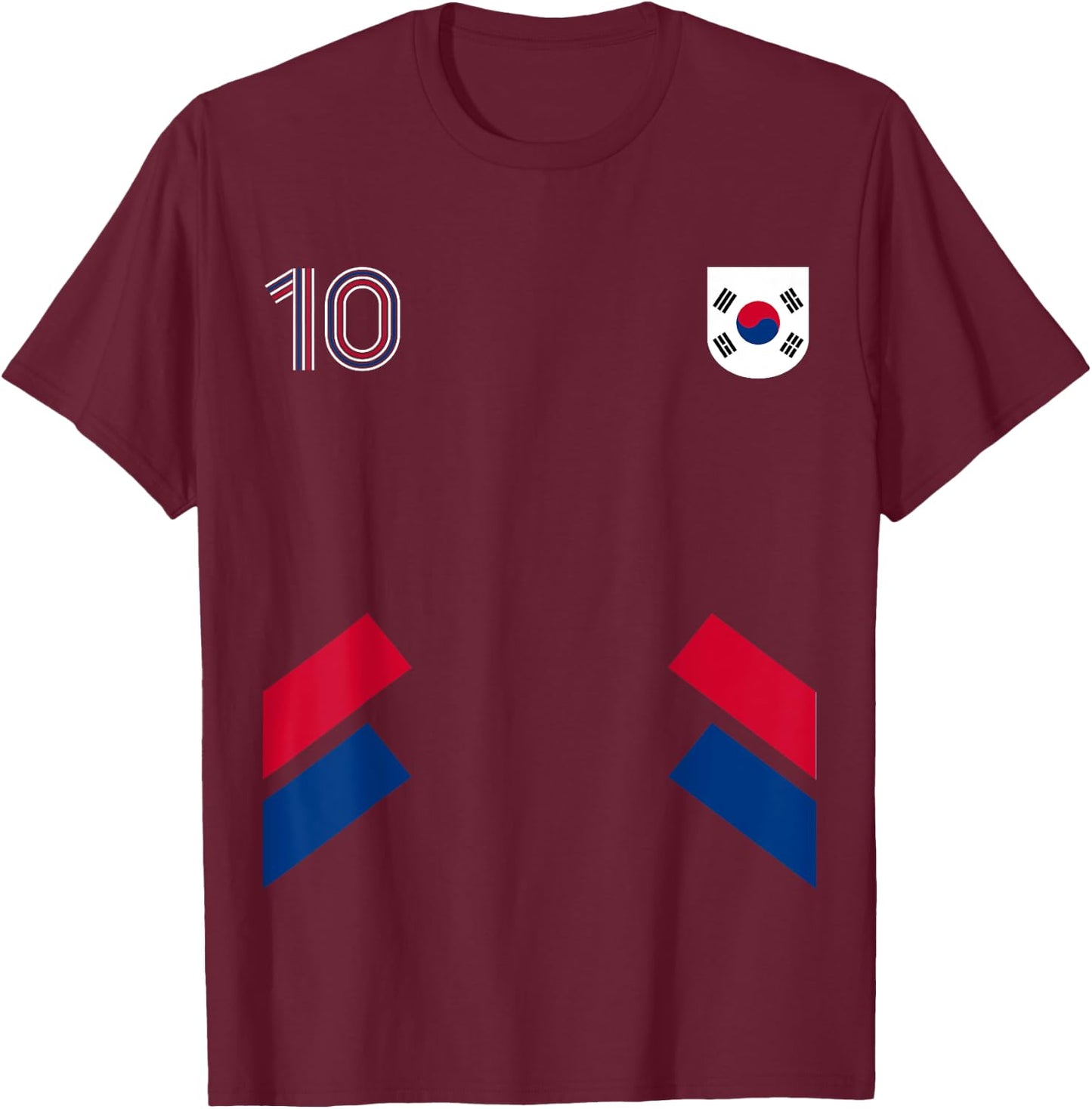 Retro10 South Korea Football South Korea Soccer Flag T-Shirt - T-Shirt | Maroon