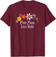 Floral Artwork Art, More Music Less Hate Saying Flowers T-Shirt - T-Shirt | Maroon
