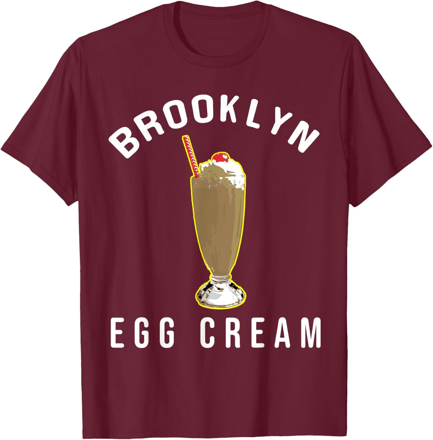 Retro Brooklyn New York Egg Cream NY Old School Home T-Shirt - T-Shirt | Maroon