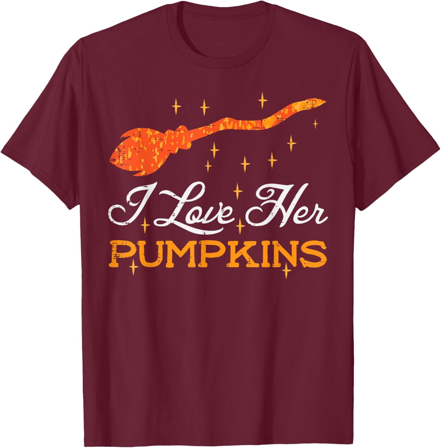 Halloween I Love Her Pumpkins Matching Couple Costume Men T-Shirt - T-Shirt | Maroon