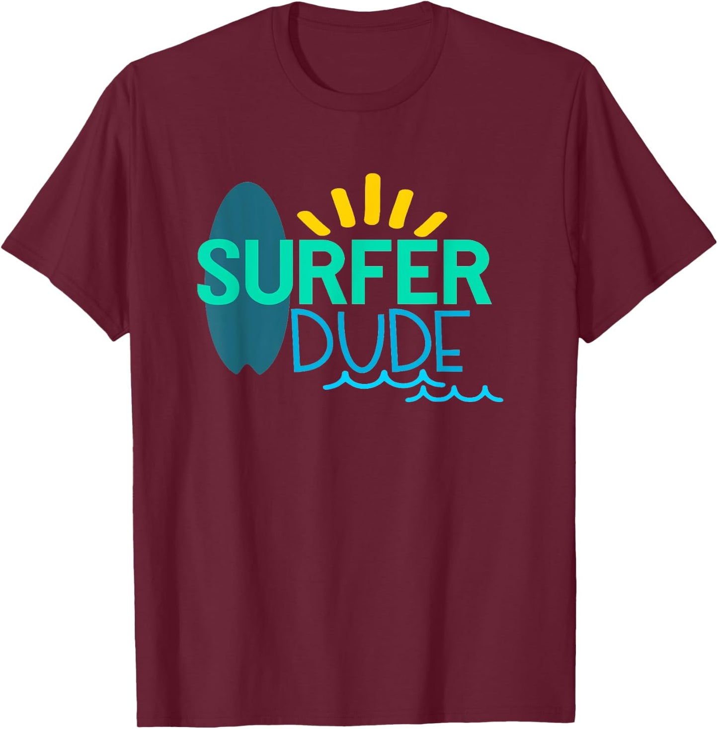 Surfer Dude T-Shirt - T-Shirt | Maroon