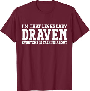 Draven Personal Name First Name Funny Draven T-Shirt - T-Shirt | Maroon